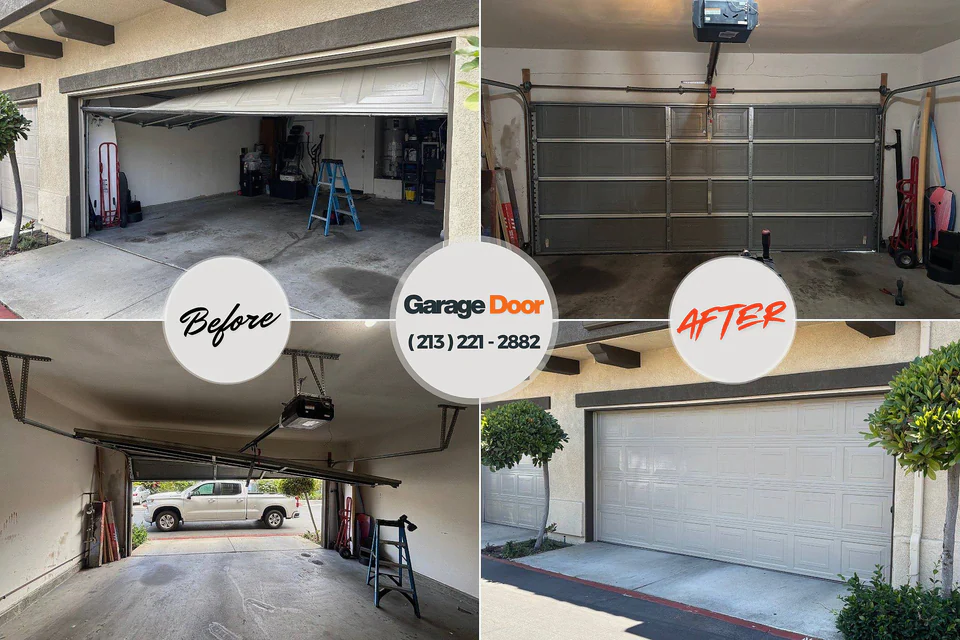 Before and after: garage door repair Lauderdale Lakes, FL
